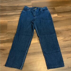 Womens Ruby Rd. Straight-Leg Dark Blue Jeans Size 14